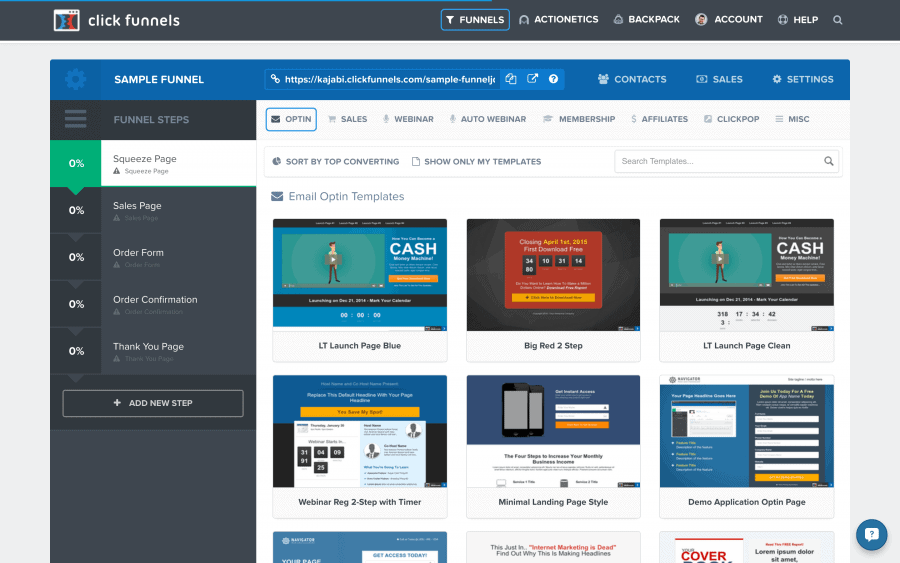clickfunnels sample funnel