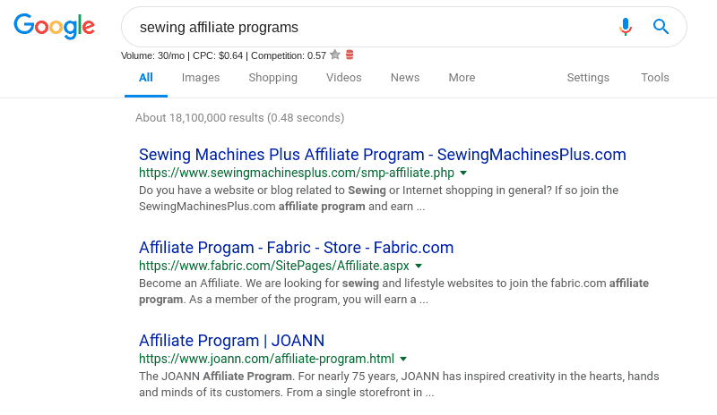 sewing affiliate programs