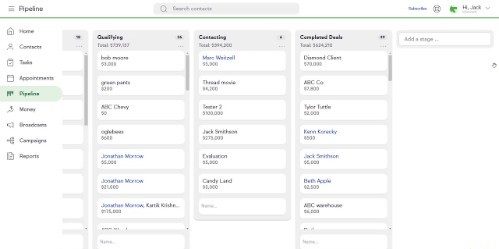 infusionsoft keap dashboard
