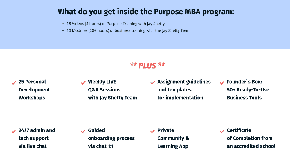 purpose MBA training 