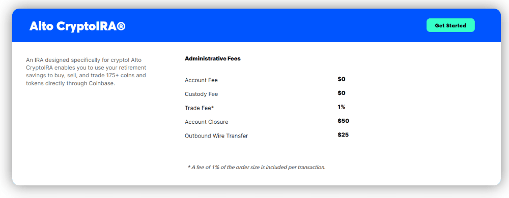 alto crypto ira pricing
