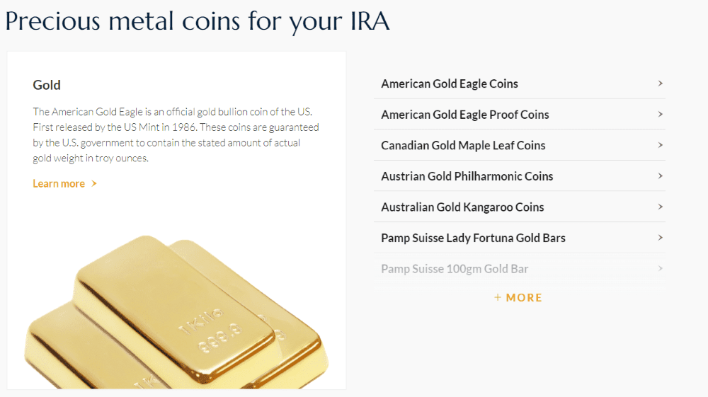 noble gold investments products