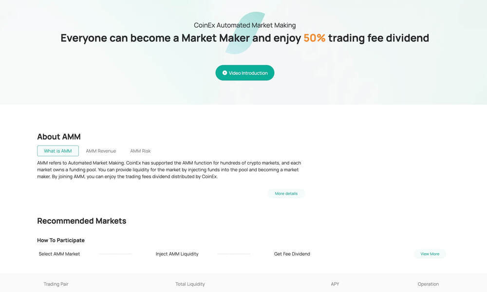 coinex automated market making amm