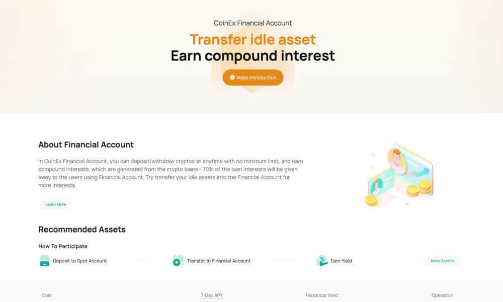 coinex financial account
