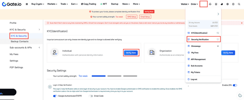 gate.io identity verification process