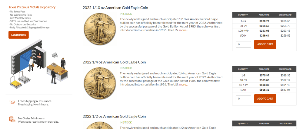 texas precious metals products