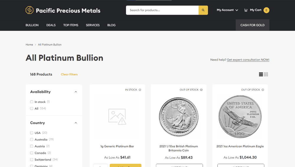 pacific precious metals platinum