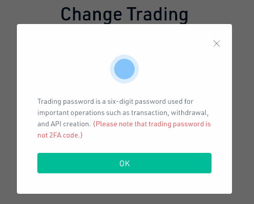 change kucoin trading password