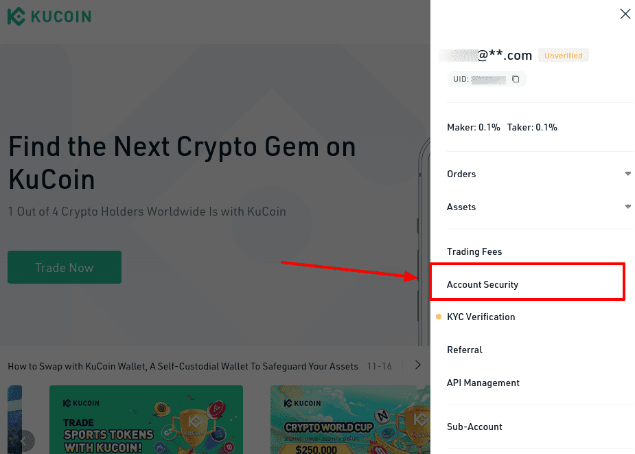 find kucoin trading password
