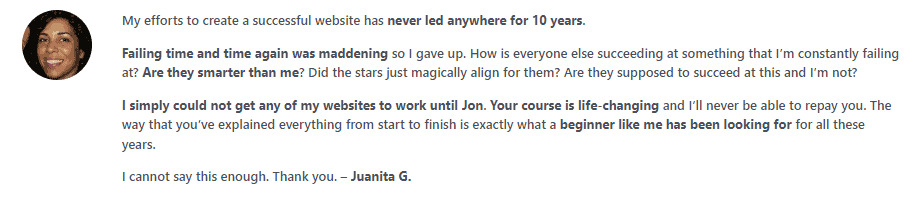 Juanit G Testimonial Juanit G Testimonial