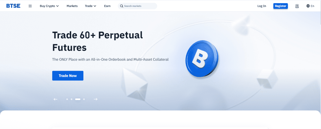 BTSE homepage