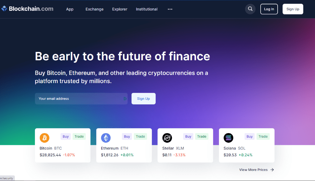 Blockchain.com Homepage Blockchain.com Homepage