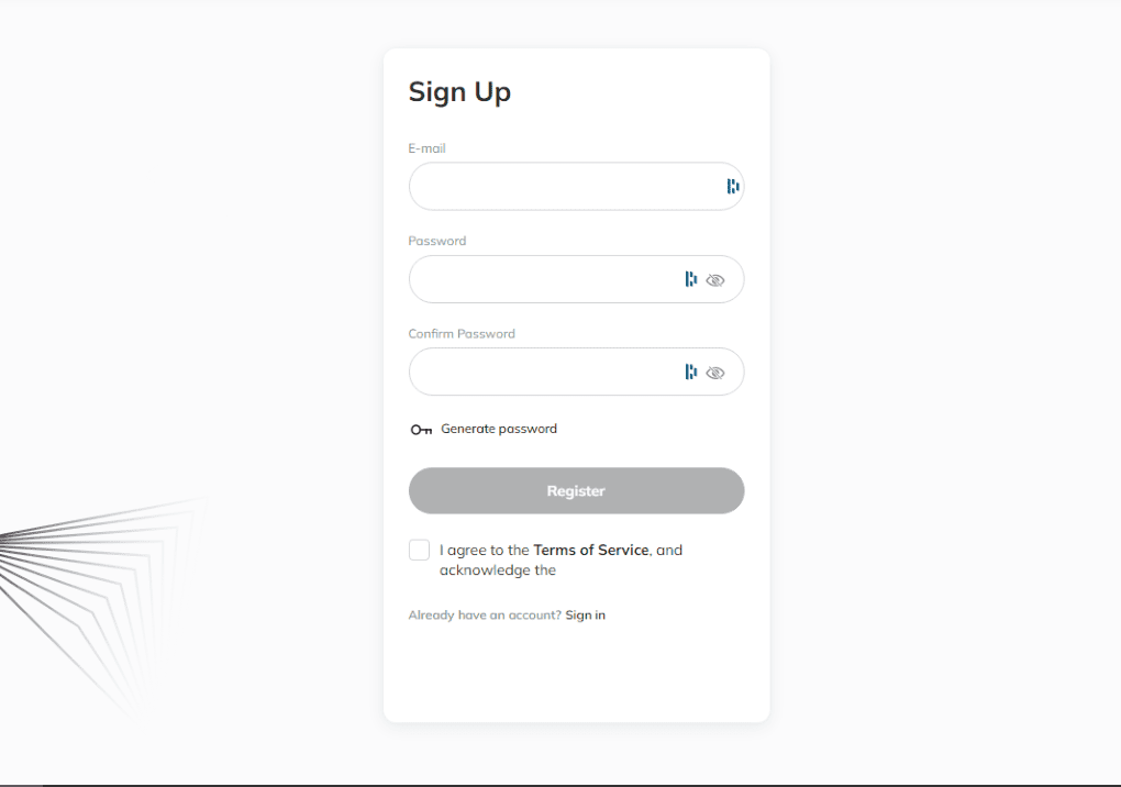 C-Patex Sign up process C-Patex Sign up process