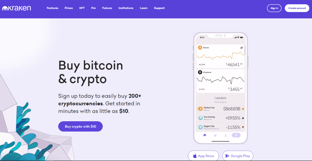 Kraken homepage