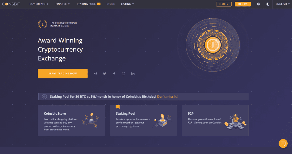 coinsbit homepage