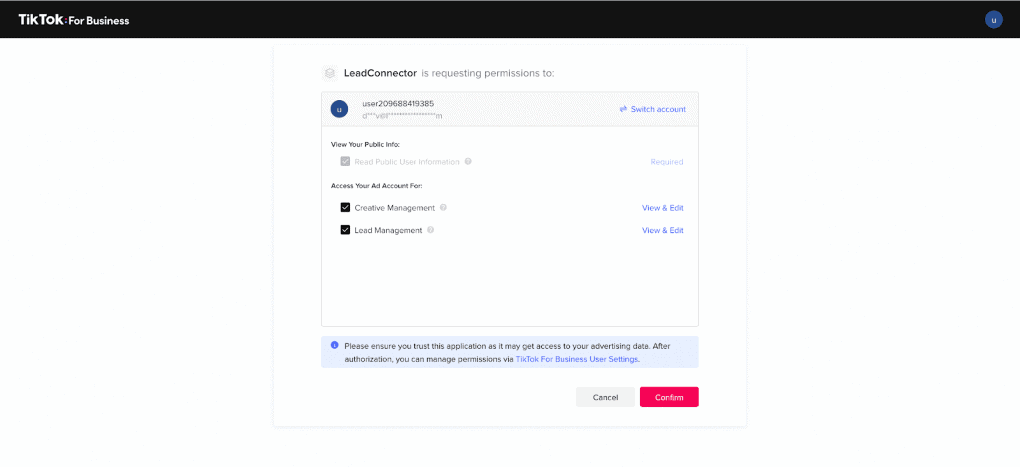 Tiktok LeadConnector