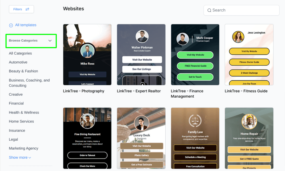 gohighlevel website template marketplace