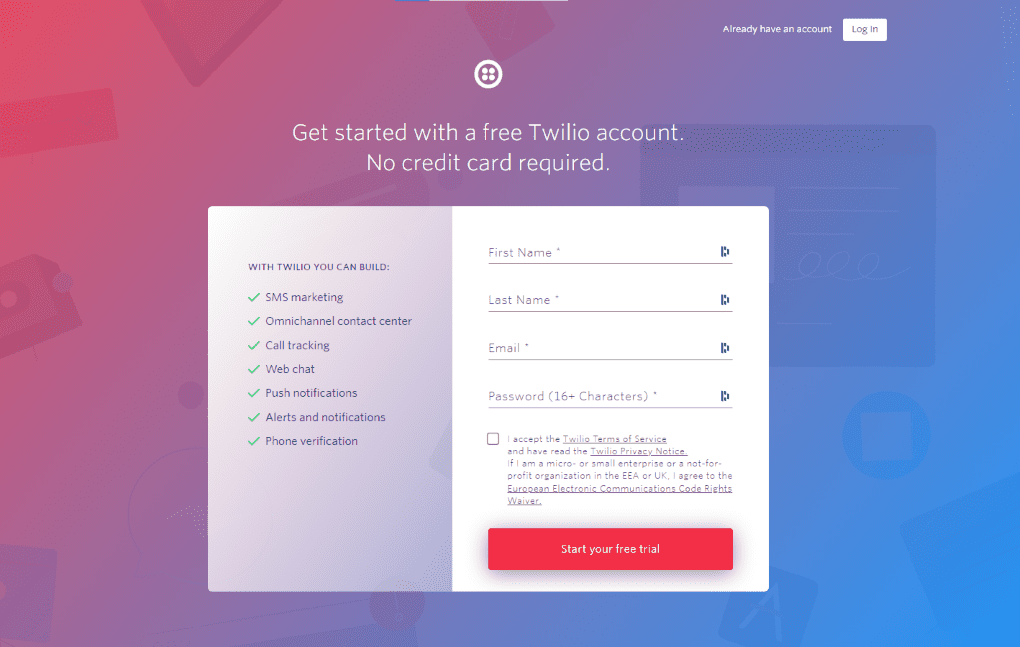 twilio signup