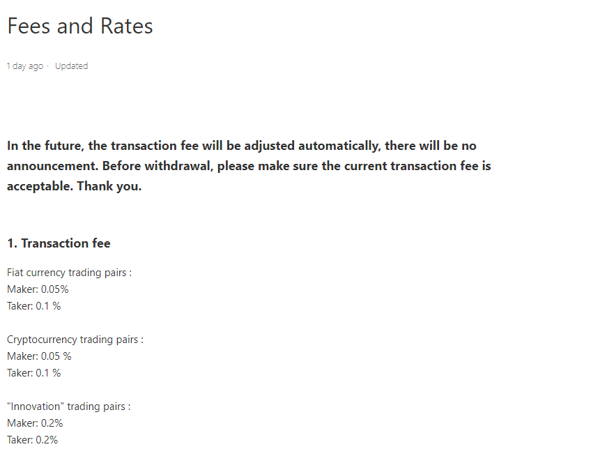 ACE Fees