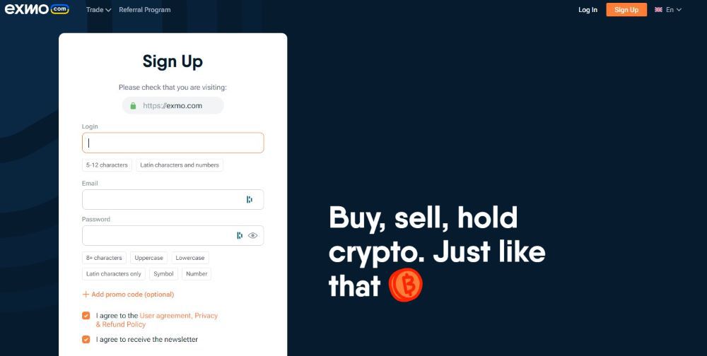 Exmo_Sign_Up_Process Exmo Sign Up Process