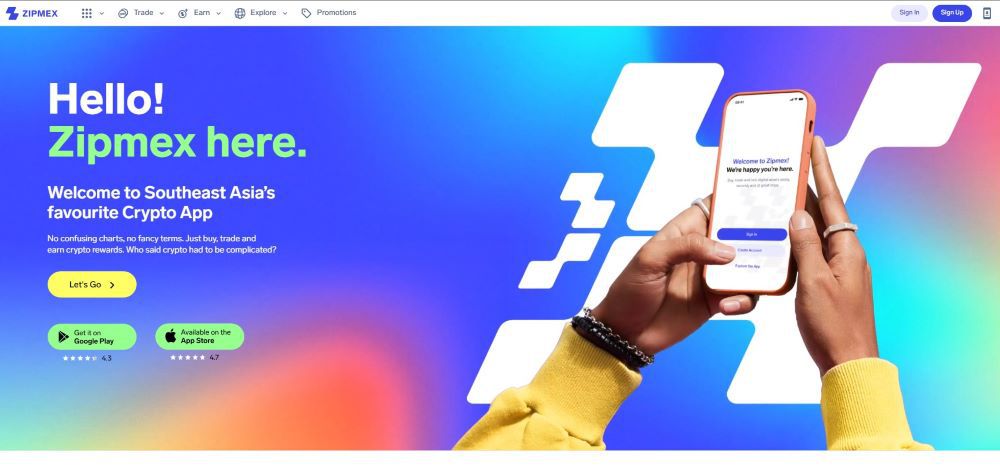 Zipmex Homepage