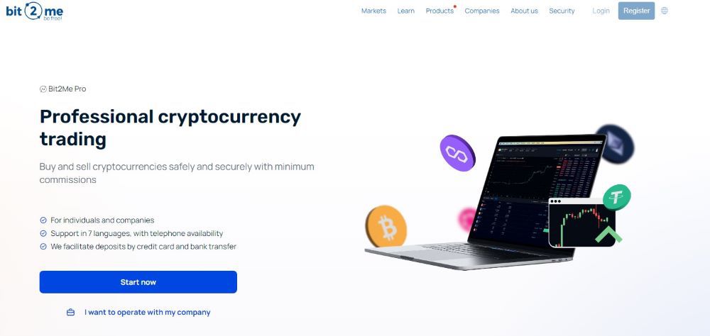 Bit2Me Pro Homepage
