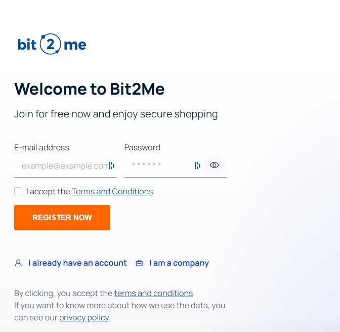 Bit2Me Pro Sign UP