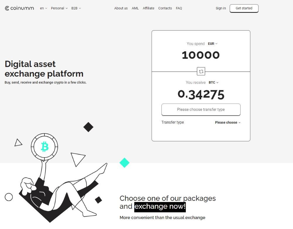 Coinumm homepage