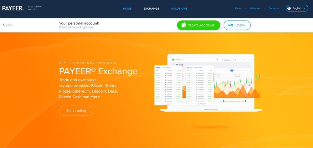 Payeer Exchange Homepage