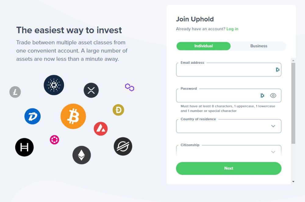 Uphold Sign Up Process