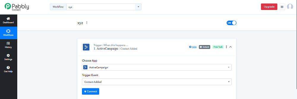 Activecampaign step 1.