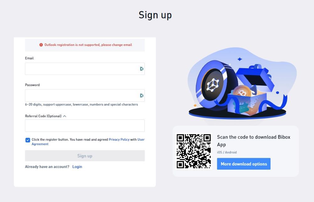 Bibox Sign Up