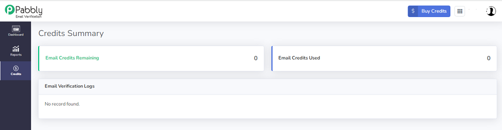 Email Verification Credits.