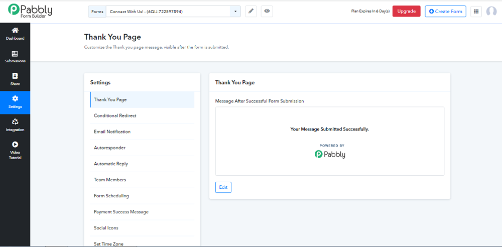 Pabbly Form Builder Settings