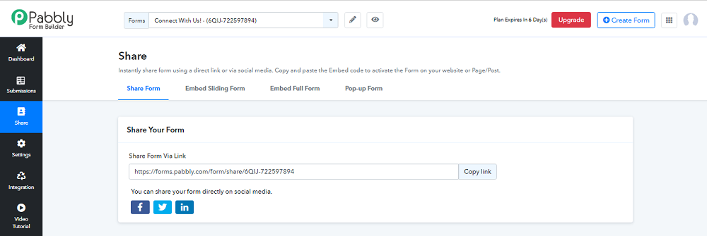 Pabbly Form Builder Share