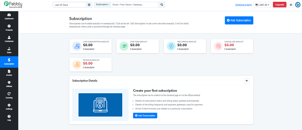 Subscription Billing Subscription