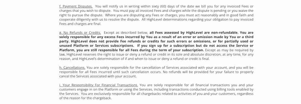 gohighlevel-terms-of-service-refunds gohighlevel terms of service refunds