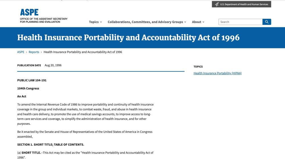 hipaa homepage