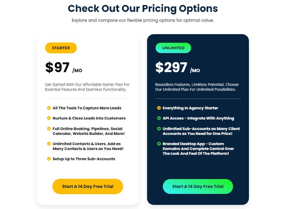 GoHighLevel Pricing GoHighLevel Pricing