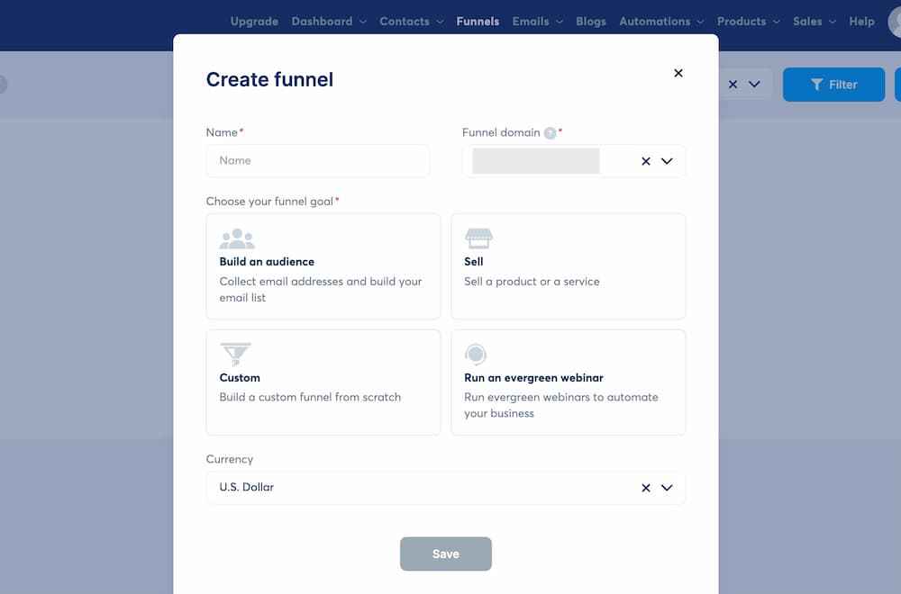 systeme.io create sales funnel page