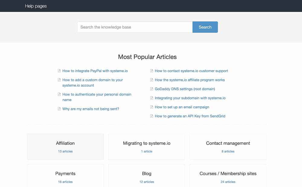 systeme.io knowledge base