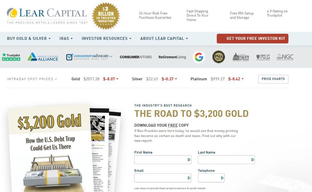 Lear capital homepage