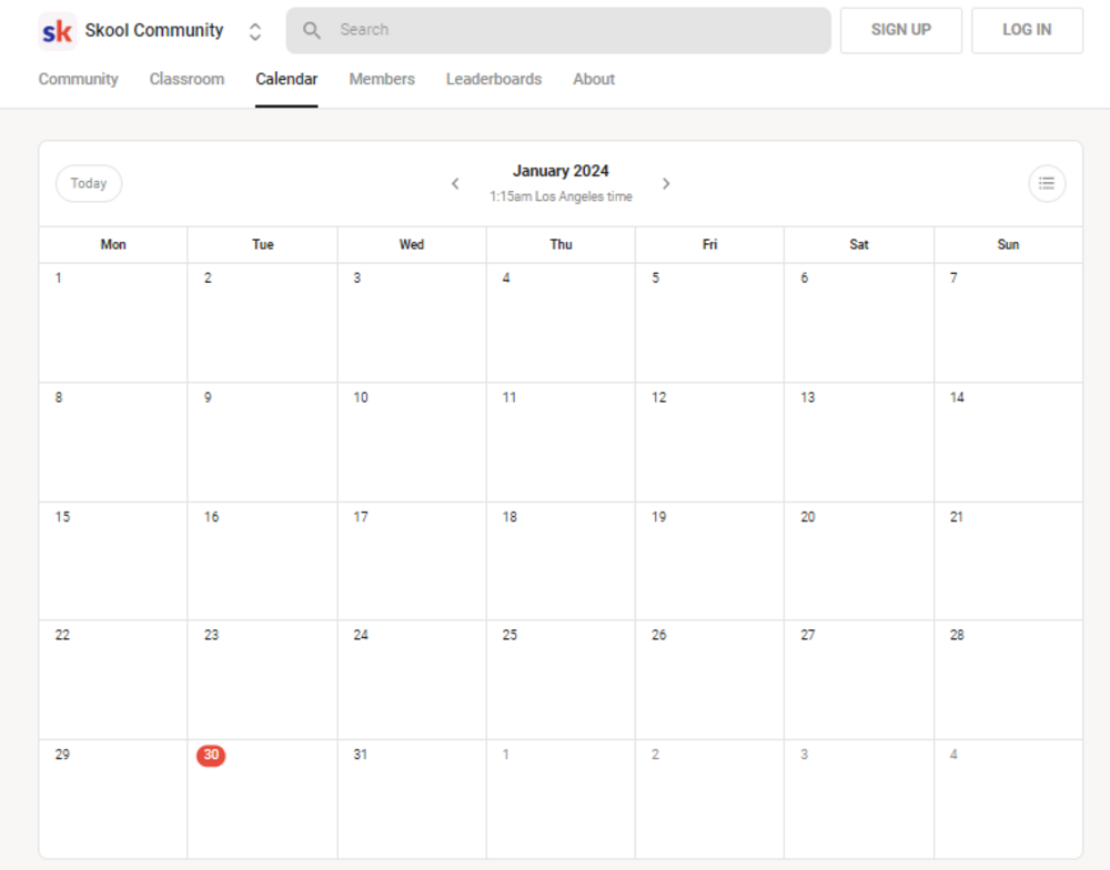 calendar feature
