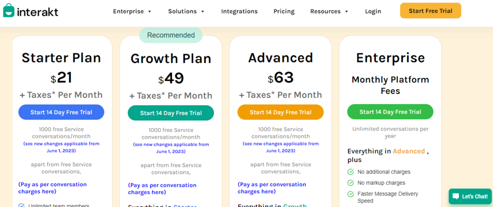 interakt pricing