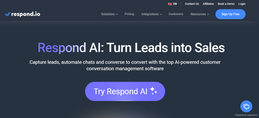 respond.io site