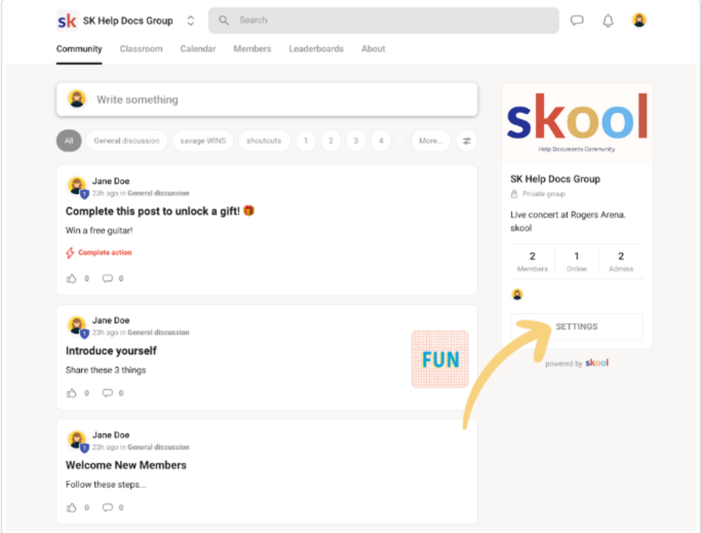 skool community feature
