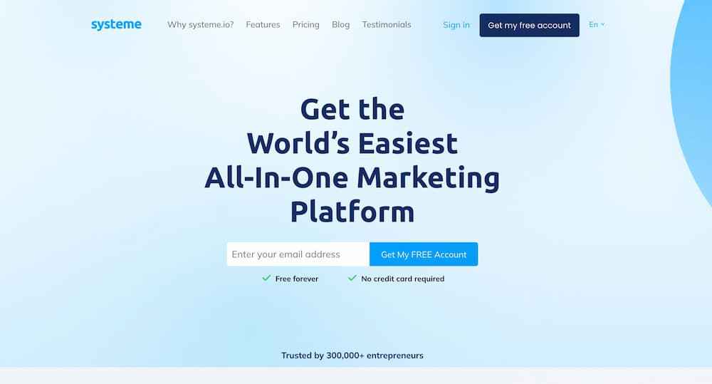 systeme.io homepage