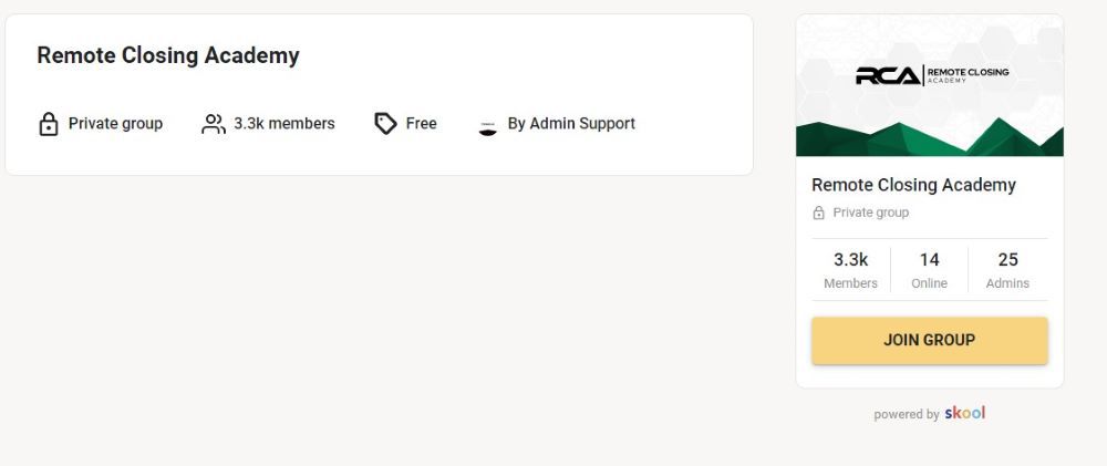 Remote Closing Academy Homepage