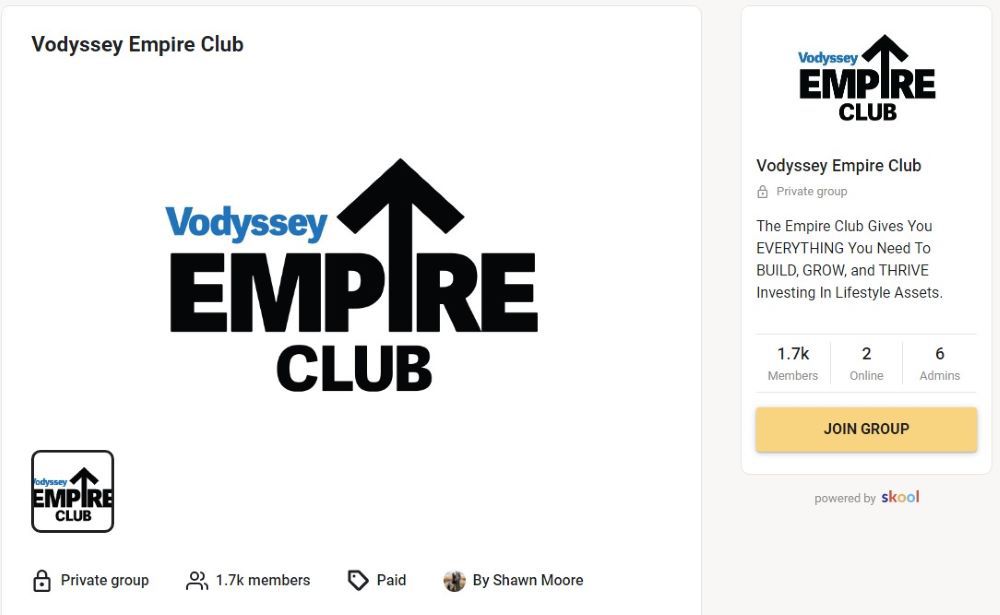 Vodyssey Empire Club Homepage