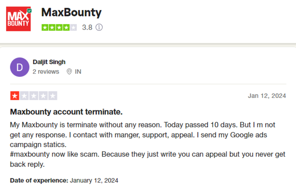 trustpilot_review_of_maxbounty trustpilot review of maxbounty